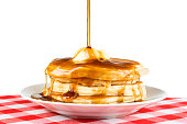 Breakfast pancakes and syrup