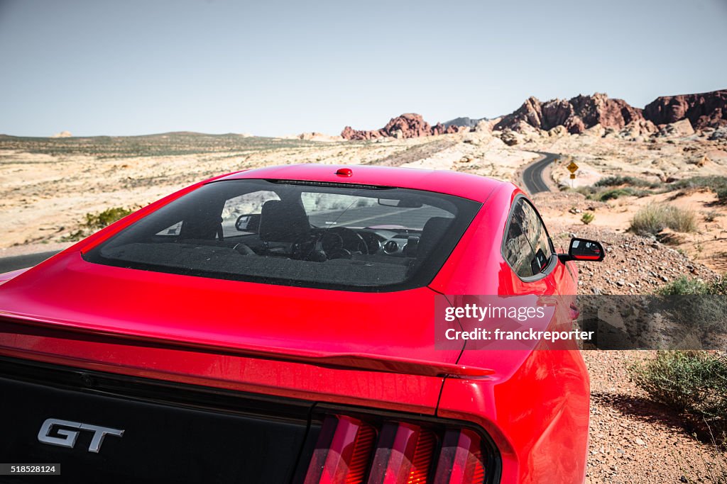 Ford Mustang on the Valley of Fire