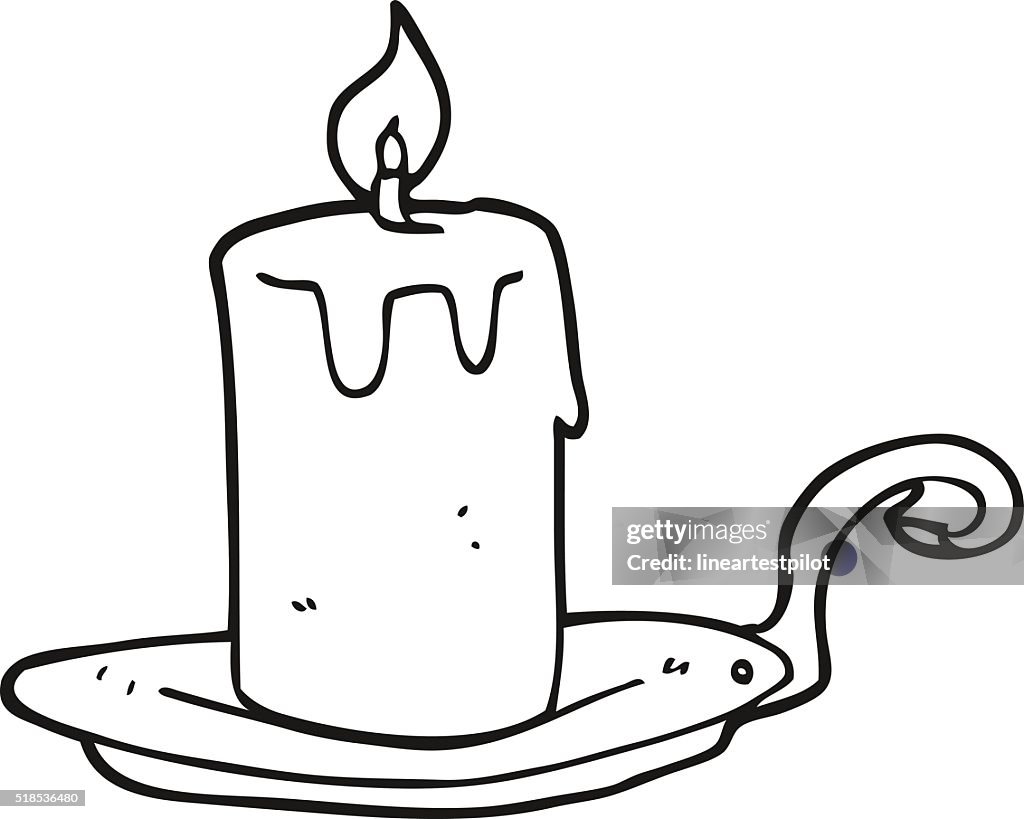 Black And White Cartoon Candle Lamp High-Res Vector Graphic - Getty Images