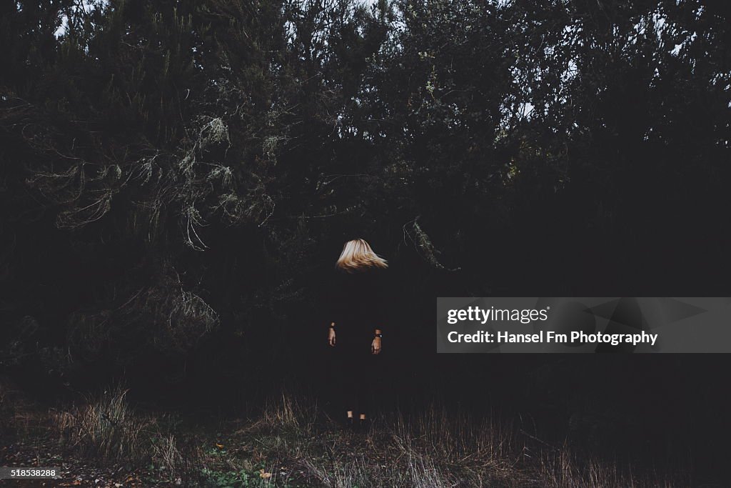 Hair flying in the nature