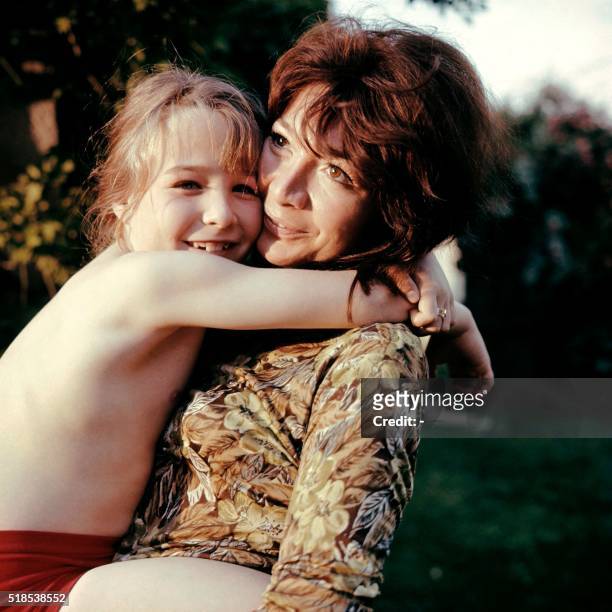 Photo taken in the 60's shows French singer Juliette Greco and her daughter Laurence-Marie Lemaire.