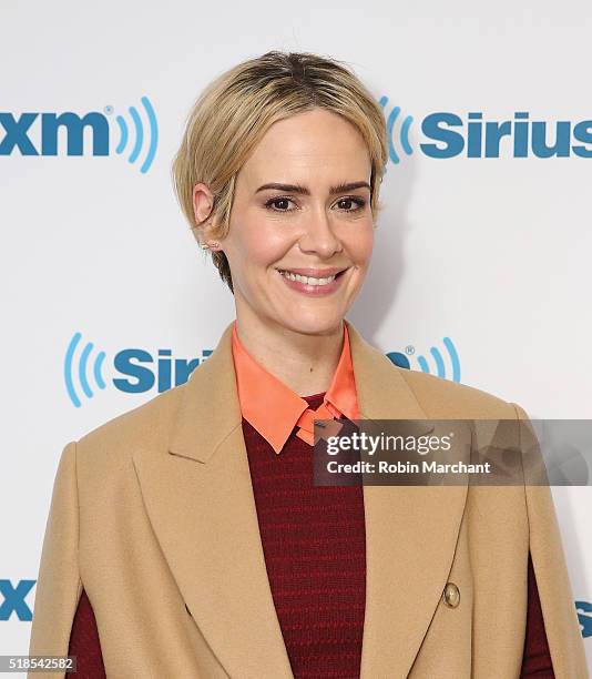 Sarah Paulson visits at SiriusXM Studio on April 1, 2016 in New York City.