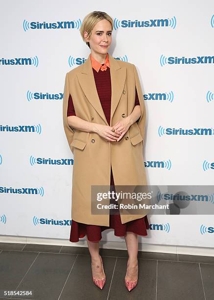 Sarah Paulson visits at SiriusXM Studio on April 1, 2016 in New York City.