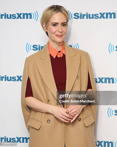 Sarah Paulson visits at SiriusXM Studio on April 1, 2016 in New York City.