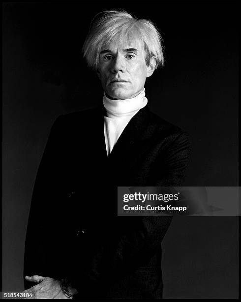 Studio portrait of American Pop artist Andy Warhol , New York, New York, January 14, 1983.