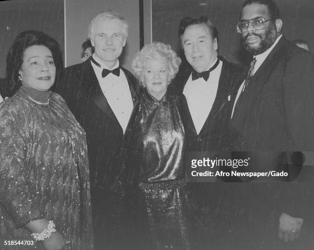 Civil Rights leader Coretta Scott King, chairman of Turner Broadcasting Systems Ted Turner, CEO of Portman and Associates John Portman and Carlos...