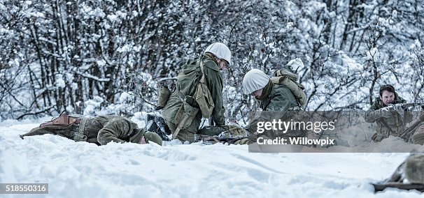 Wwii Injuries Wwii Us Army Infantry Combat Wounded Casualties Triage High-Res Stock ...