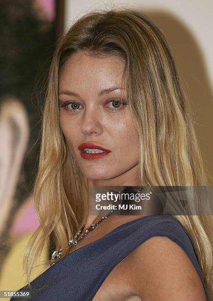 Natasja Vermeer attends photocall for new film "Private Moments" after shooting movie scenes in Portobello Road on December 13, 2004 in London.