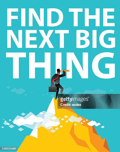 find the next big thing - young at heart stock illustrations