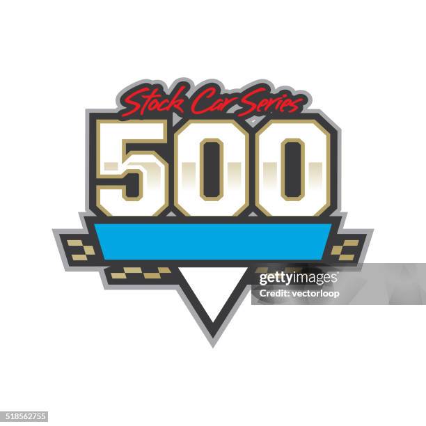 auto racing 500 logo - nascar stock illustrations