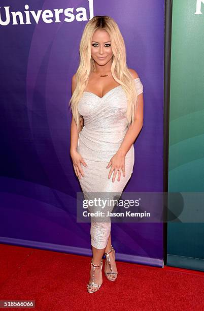 Personality Aubrey O'Day attends the 2016 NBCUniversal Summer Press Day at Four Seasons Hotel Westlake Village on April 1, 2016 in Westlake Village,...