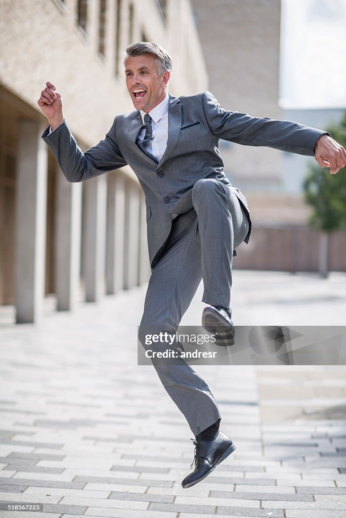 Excited business man