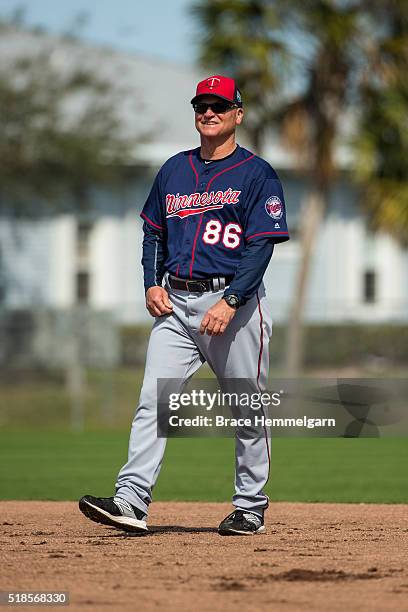 Minnesota Twins minor league field coordinator Joel Lepel at the CenturyLink Sports Complex on March 1, 2016 in Fort Myers, Florida.