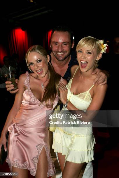 Models Imogen Bailey Bessie Bardot with Bessie husband Geoff Barker attend a private party organised to introduce the new Virgin Atlantic airline...