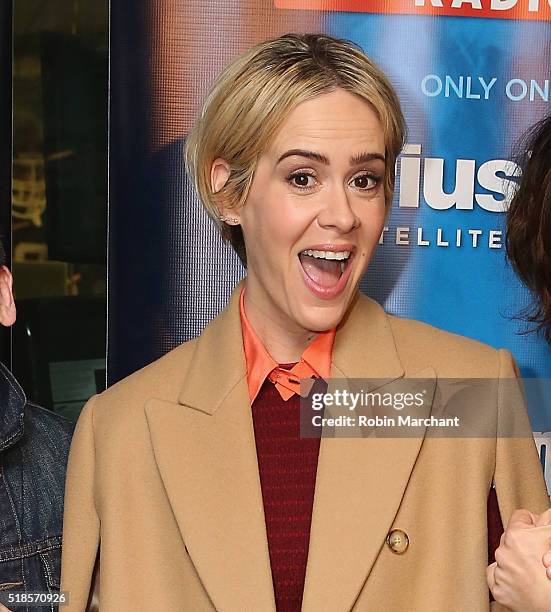 Sarah Paulson visit Entertainment Weekly Radio at SiriusXM Studio on April 1, 2016 in New York City.