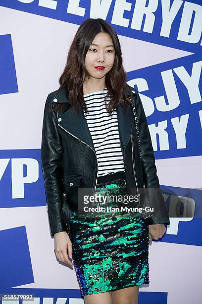 South Korean model Han Hye-Jin attends the 'Steve J & Yoni P' 2016 S/S Collection on March 24, 2016 in Seoul, South Korea.