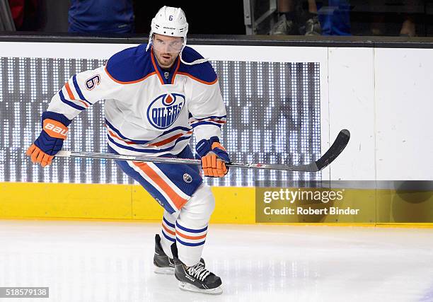 Jesse Joensuu of the Edmonton Oilers plays against the Los Angeles Kings at Staples Center on October 14, 2014 in Los Angeles, California.