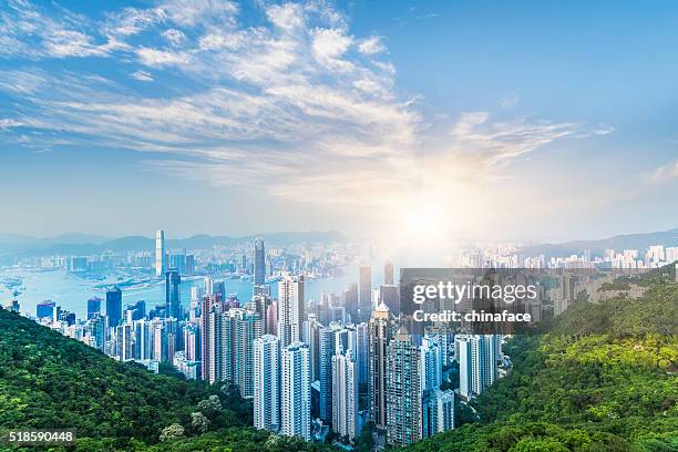 hong kong in sunset - hong kong 個照片及圖片檔