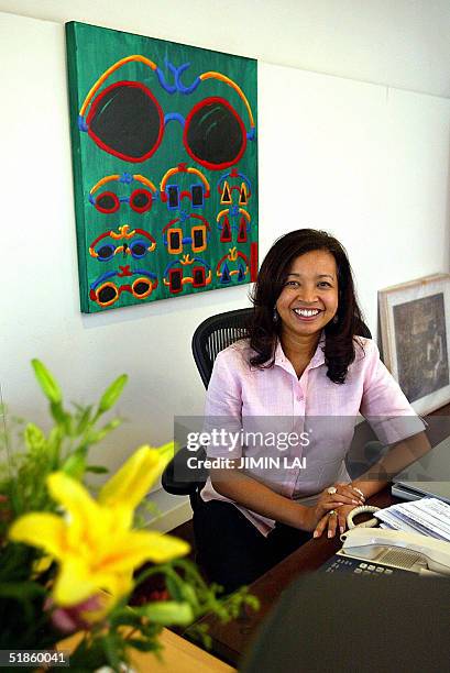 Marina Mahathir, the daughter of former Malaysian Prime Minister Mahathir Mohamad sits during an interview at her office in Kuala Lumpur 24 August...