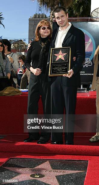 Actor Freddie Prinze Jr. And mother Cathy attend a posthumous star dedication ceremony for actor-comedian Freddie Prinze on the Hollywood Walk of...