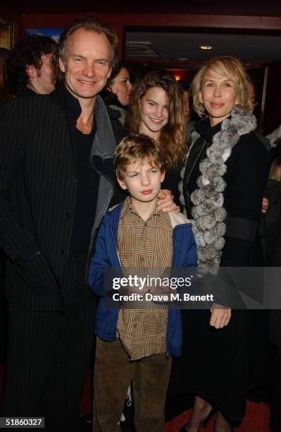 Musician Sting, wife producer Trudie Styler, daughter Coco and son Giacomo attend the "Mary Poppins" Gala Preview ahead of tomorrow's press night at...