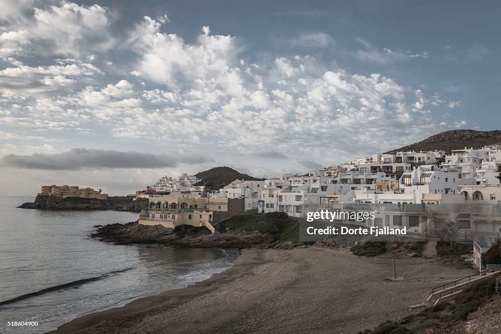 White village by the sea