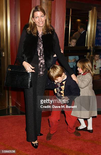 Socialite Cosima Von Bulow and her children attend the "Mary Poppins" Gala Preview ahead of tomorrow's press night at the Prince Edward Theatre on...