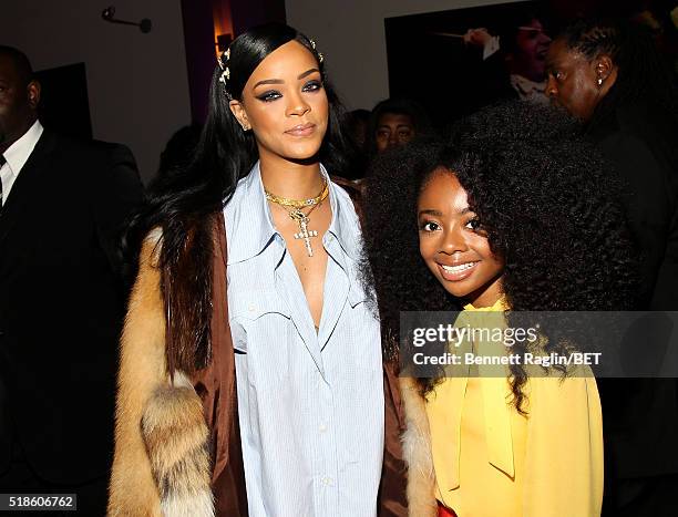 Rihanna and Skai Jackson attend Black Girls Rock! 2016 on April 1, 2016 in New York City.