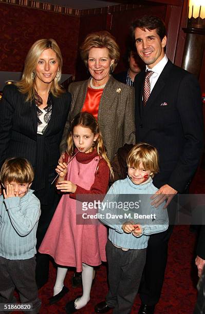 Queen Anne-Marie with Prince Pavlos and Princess Marie-Chantal of Greece with their children Maria-Olympia, Constantine Alexios and Achileas Andreas...