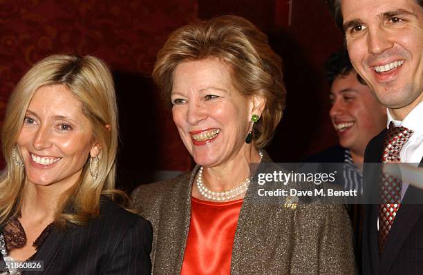 Queen Anne-Marie with Prince Pavlos and Princess Marie-Chantal of Greece attend the "Mary Poppins" Gala Preview ahead of tomorrow's press night at...