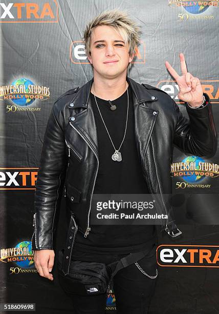 Singer / TV Personality Dalton Rapattoni visits "Extra" at Universal Studios Hollywood on April 1, 2016 in Universal City, California.