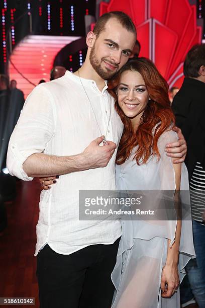 Eric Stehfest and Oana Nechiti attend the 3rd show of the television competition 'Let's Dance' on April 1, 2016 in Cologne, Germany.