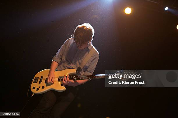 Daniel Fox of Girl Band performs at Vicar Street on April 1, 2016 in Dublin, Ireland.