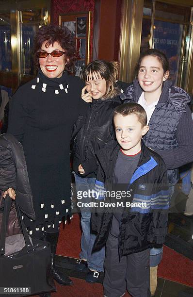 Presenter Ruby Wax with daughters Marina and Madeline and son Max attend the "Mary Poppins" Gala Preview ahead of tomorrow's press night at the...