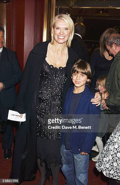 Presenter Anneka Rice and her son attend the "Mary Poppins" Gala Preview ahead of tomorrow's press night at the Prince Edward Theatre on December 14,...