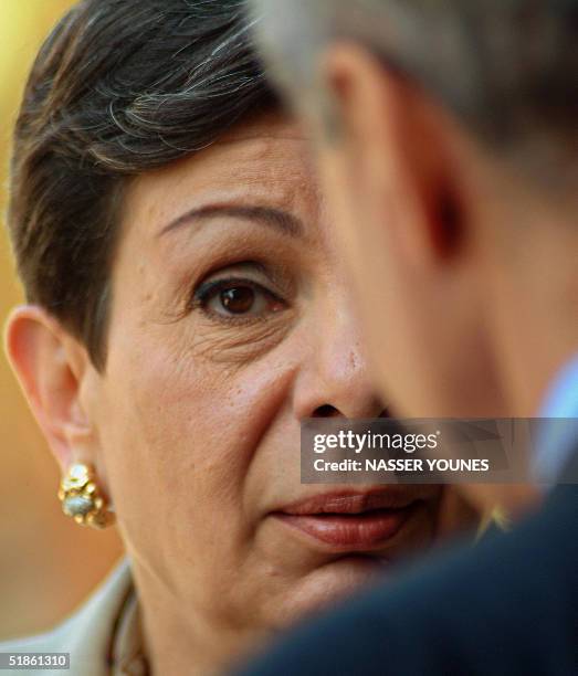 Prominent Palestinian legislator Hanan Ashrawi attends the final session on the Arab Strategy Forum in the Gulf emirate of Dubai 15 December 2004....