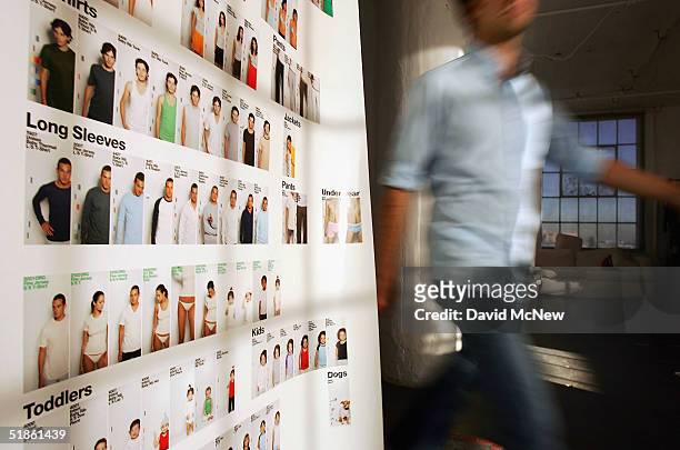 Style map is seen on the wall of the graphics department of the American Apparel garment factory on December 14, 2004 in Los Angeles, California. In...