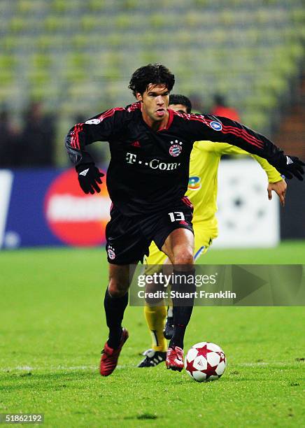 Michael Ballack of Bayern Munich in action during the UEFA Champions League Group C match between FC Bayern Munich and Maccabi Tel Aviv at The...