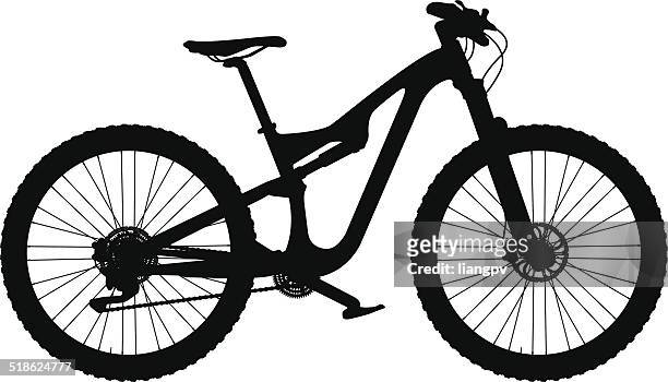 mountain bike - mountain bike stock-grafiken, -clipart, -cartoons und -symbole