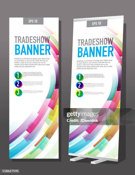 tradeshow banner template design color swooshes - retail display 幅插畫檔、美工圖案、卡通及圖標