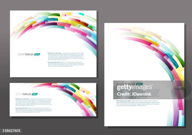 presentation template set with sample text layout multi color - power point templates stock illustrations