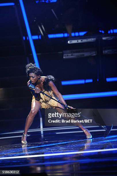 Singer Brandy performs onstage at Black Girls Rock! 2016 on April 1, 2016 in Newark City.