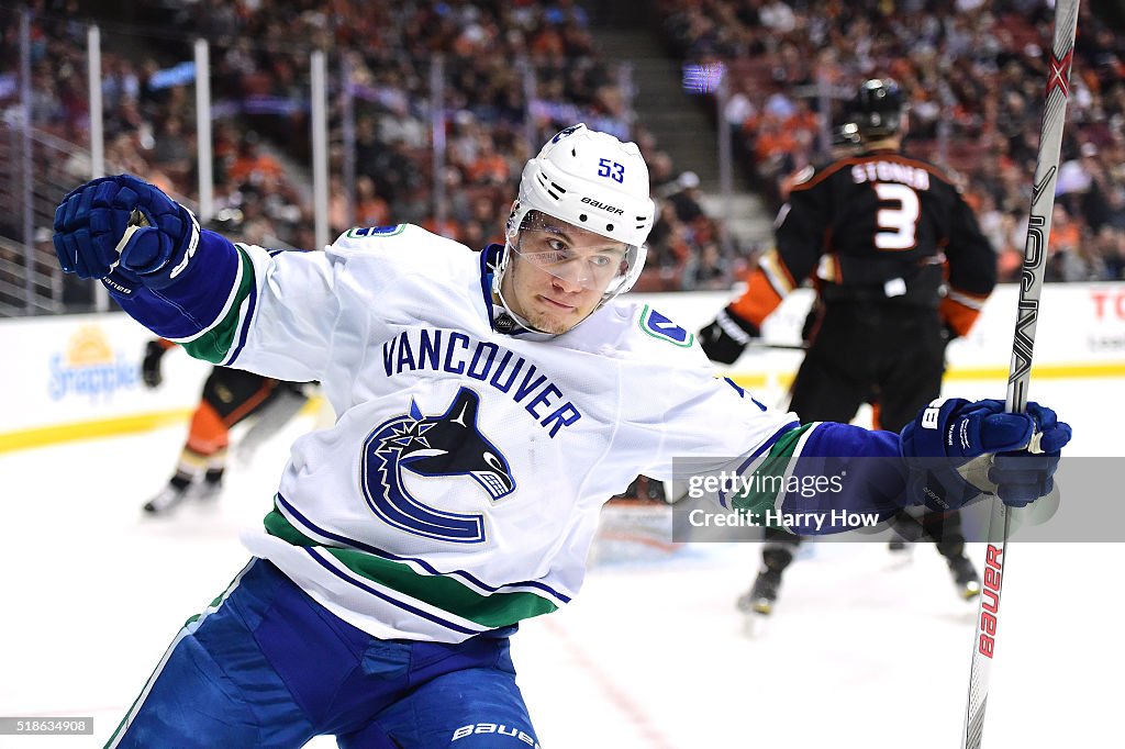 Vancouver Canucks v Anaheim Ducks