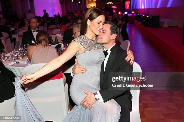 Rocco Stark and his girlfriend Angelina Heger during the 7th 'Filmball Vienna' at City Hall on April 1, 2016 in Vienna, Austria.