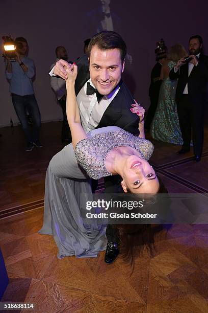 Rocco Stark and his girlfriend Angelina Heger dance during the 7th 'Filmball Vienna' at City Hall on April 1, 2016 in Vienna, Austria.