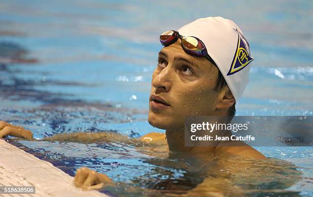 Giacomo Perez Dortona of France warms up during day 4 of the French National Swimming Championships at Piscine Olympique d'Antigone on April 1, 2016...