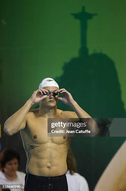 Florent Manaudou of France competes in the men's 100m freestyle on day 4 of the French National Swimming Championships at Piscine Olympique...