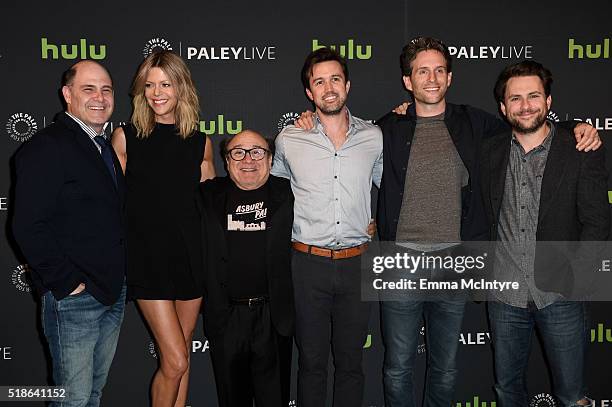 Writer/director Matthew Weiner, actors Kaitlin Olson, Danny DeVito, Rob McElhenney, Glenn Howerton and Charlie Day attend An Evening With 'It's...