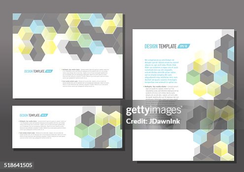 Presentation template set with sample text multi color hexagon Presentation template set with sample text multi color hexagon