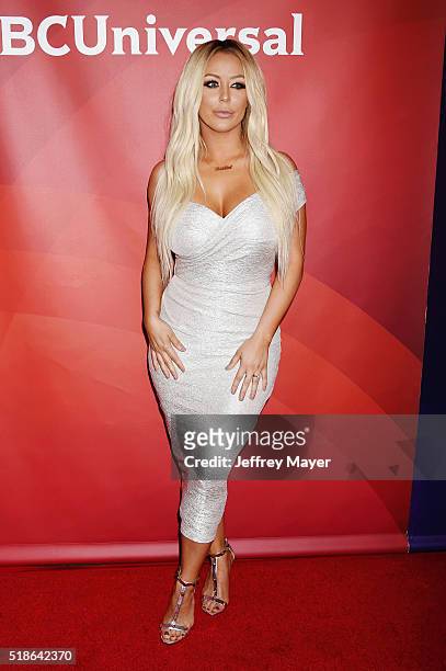 Personality Aubrey O'Day arrives at the 2016 Summer TCA Tour - NBCUniversal Press Tour at the Four Seasons Hotel - Westlake Village on April 1, 2016...